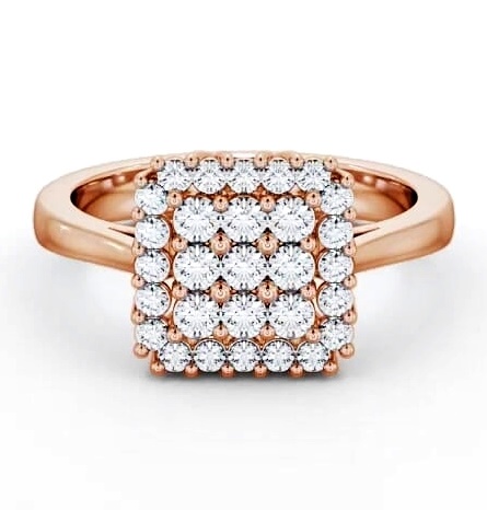 Cluster Round Diamond 0.47ct Square Design Ring 9K Rose Gold CL26_RG_THUMB1