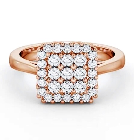Cluster Round Diamond 0.50ct Square Design Ring 18K Rose Gold CL26_RG_THUMB2 