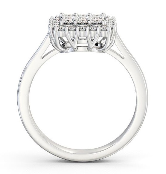 Cluster Round Diamond 0.47ct Square Design Ring Platinum CL26_WG_THUMB1