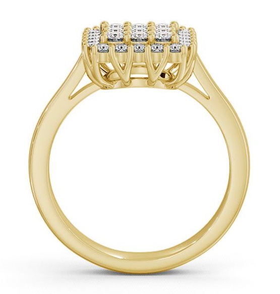 Cluster Round Diamond 0.47ct Square Design Ring 9K Yellow Gold CL26_YG_THUMB1