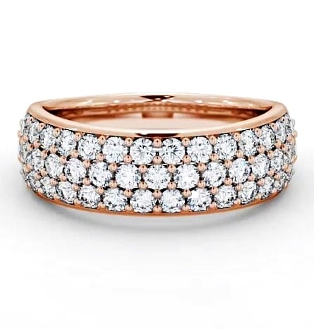Pave Half Eternity Diamond 0.90ct Cluster Style Ring 18K Rose Gold CL27_RG_THUMB1