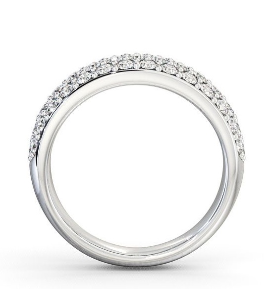 Pave Half Eternity Diamond 0.90ct Cluster Style Ring Platinum CL27_WG_THUMB1 