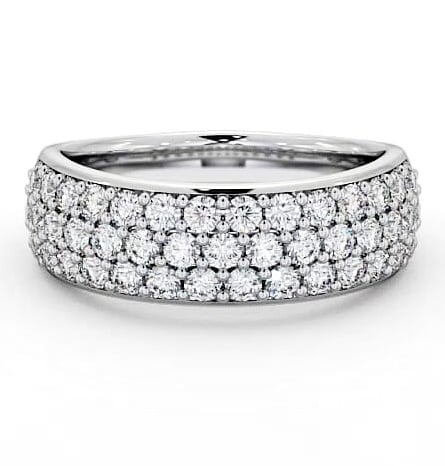 Pave Half Eternity Diamond 0.90ct Cluster Style Ring Platinum CL27_WG_THUMB2 