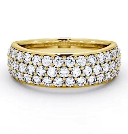 Pave Half Eternity Diamond 0.90ct Cluster Style Ring 9K Yellow Gold CL27_YG_THUMB2 