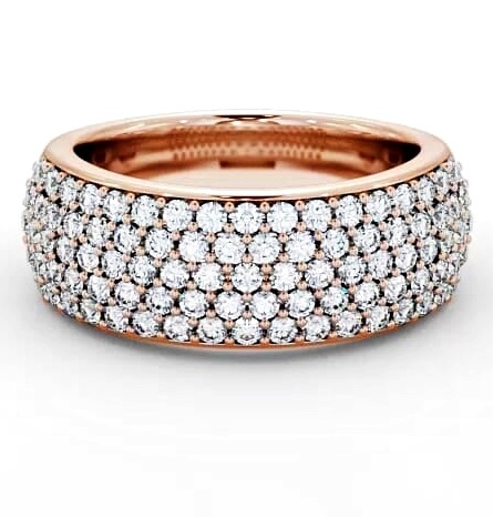 Pave Half Eternity Diamond 0.70ct Cluster Style Ring 18K Rose Gold CL28_RG_THUMB1