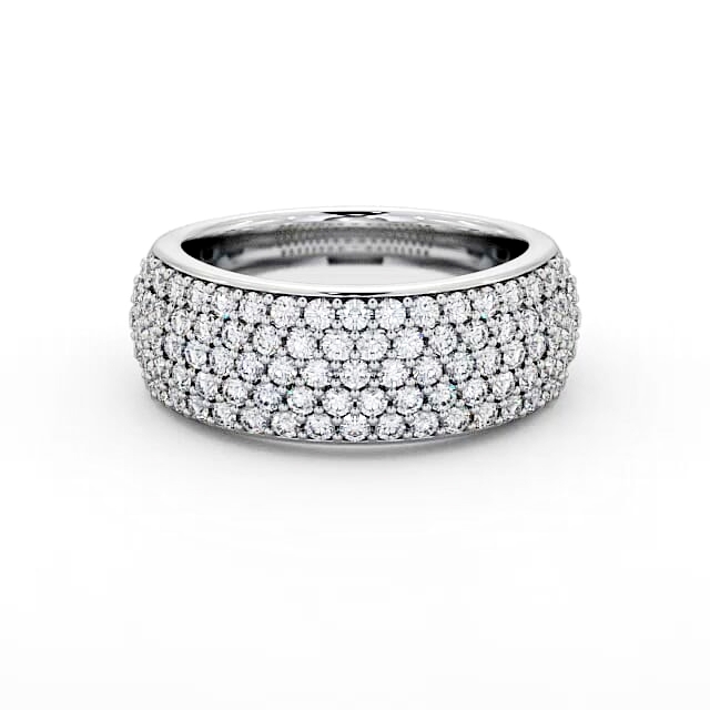 Pave Half Eternity Diamond 0.70ct Ring 18K White Gold - Dora CL28_WG_HAND