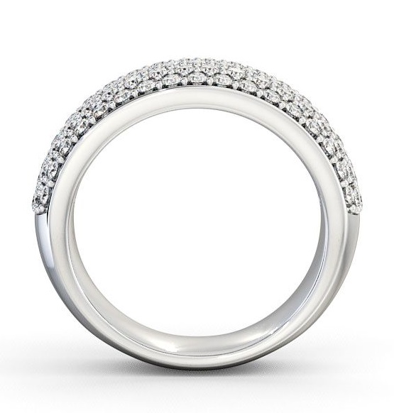 Pave Half Eternity Diamond 0.70ct Cluster Style Ring 18K White Gold CL28_WG_THUMB1 