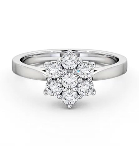 Cluster Diamond Floral Style Ring Palladium CL2_WG_THUMB1