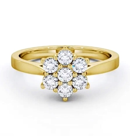 Cluster Diamond Floral Style Ring 18K Yellow Gold CL2_YG_THUMB2 