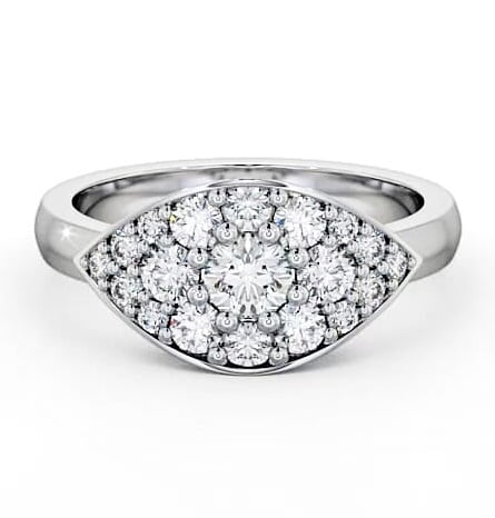 Cluster Round Diamond 0.79ct Unique Style Ring Platinum CL30_WG_THUMB1