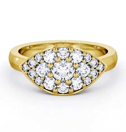 Cluster Round Diamond 0.79ct Unique Style Ring 18K Yellow Gold CL30_YG_THUMB2 