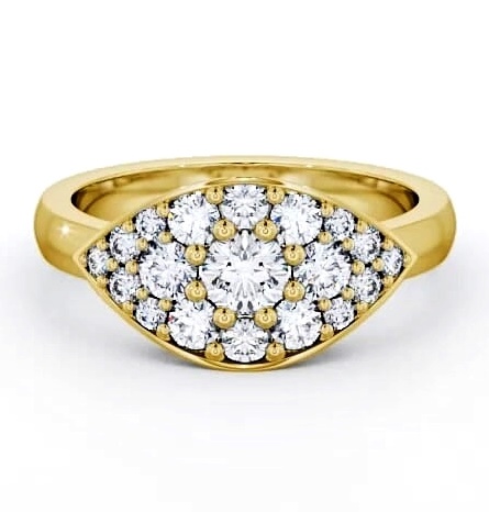 Cluster Round Diamond 0.80ct Unique Style Ring 18K Yellow Gold CL30_YG_THUMB2 