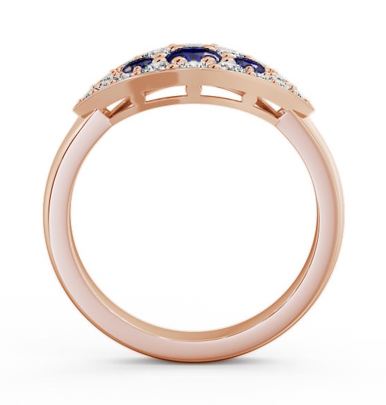 Cluster Blue Sapphire and Diamond 0.92ct Ring 9K Rose Gold CL30GEM_RG_BS_THUMB1