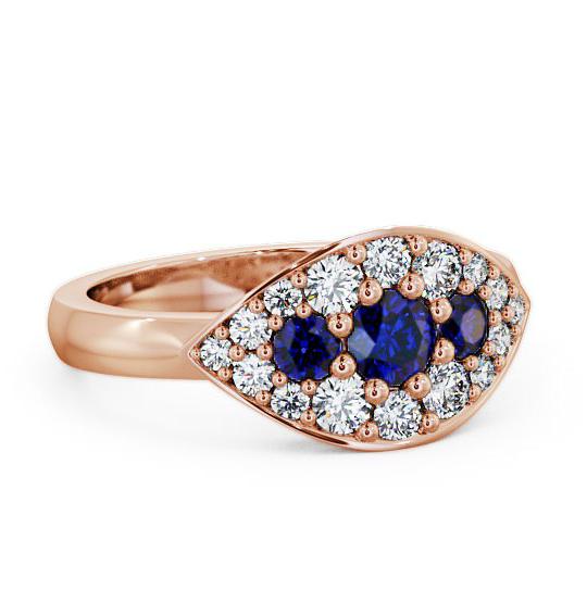 Cluster Blue Sapphire and Diamond 0.92ct Ring 18K Rose Gold CL30GEM_RG_BS_THUMB1