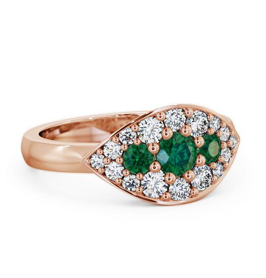 Cluster Emerald and Diamond 0.81ct Ring 18K Rose Gold CL30GEM_RG_EM_THUMB1