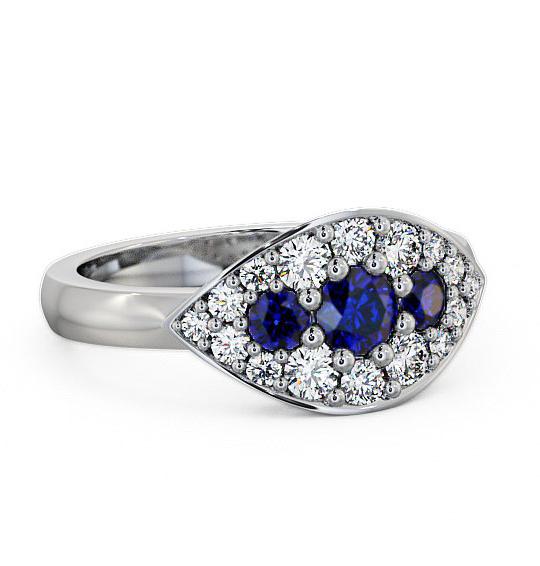 Cluster Blue Sapphire and Diamond 0.92ct Ring 18K White Gold CL30GEM_WG_BS_THUMB1