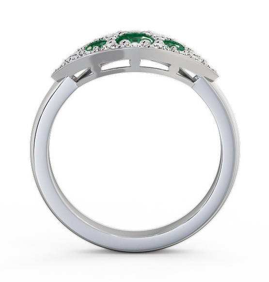 Cluster Emerald and Diamond 0.81ct Ring 18K White Gold CL30GEM_WG_EM_THUMB1 