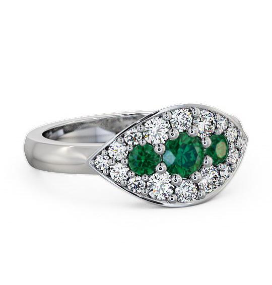 Cluster Emerald and Diamond 0.81ct Ring 18K White Gold CL30GEM_WG_EM_THUMB1