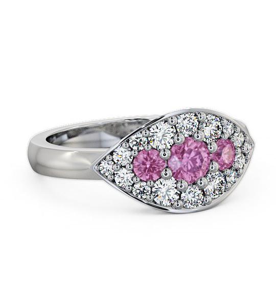 Cluster Pink Sapphire and Diamond 0.92ct Ring 18K White Gold CL30GEM_WG_PS_THUMB1