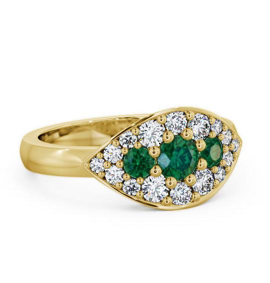 Cluster Emerald and Diamond 0.81ct Ring 18K Yellow Gold CL30GEM_YG_EM_THUMB2 