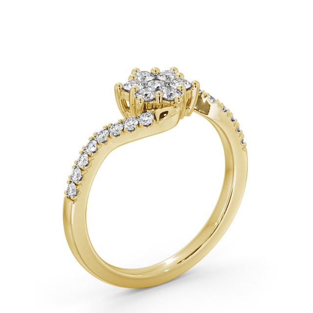 Cluster Diamond Ring 9K Yellow Gold - Celena CL31_YG_HAND