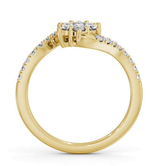 Cluster Diamond Offset Band Ring 9K Yellow Gold CL31_YG_THUMB1