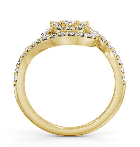 Cluster Round Diamond 0.48ct Swirling Design Ring 18K Yellow Gold CL32_YG_THUMB1