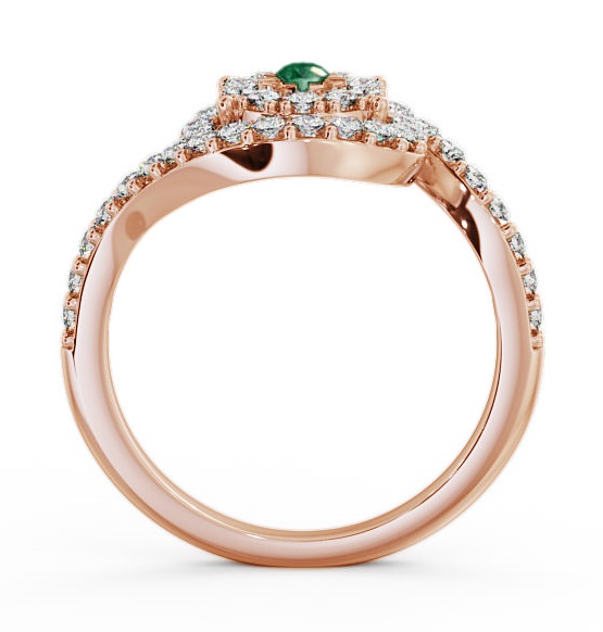 Cluster Emerald and Diamond 0.49ct Ring 9K Rose Gold CL32GEM_RG_EM_THUMB1 