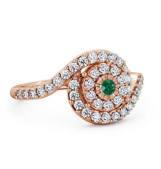 Cluster Emerald and Diamond 0.49ct Ring 18K Rose Gold CL32GEM_RG_EM_THUMB1