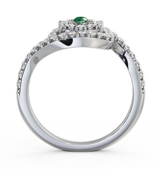 Cluster Emerald and Diamond 0.49ct Ring 18K White Gold CL32GEM_WG_EM_THUMB1 