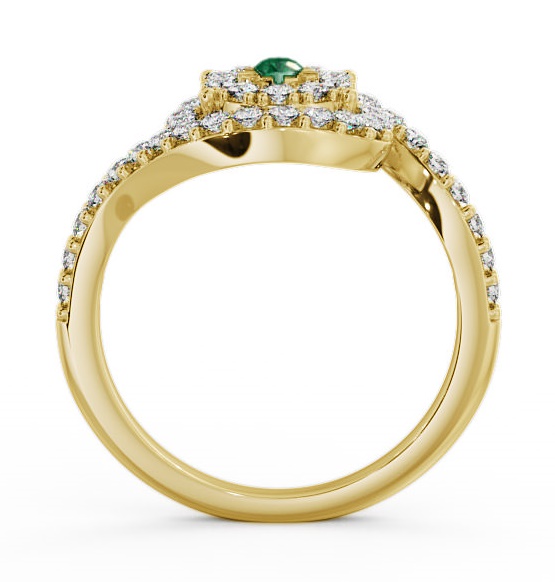 Cluster Emerald and Diamond 0.49ct Ring 9K Yellow Gold CL32GEM_YG_EM_THUMB1 