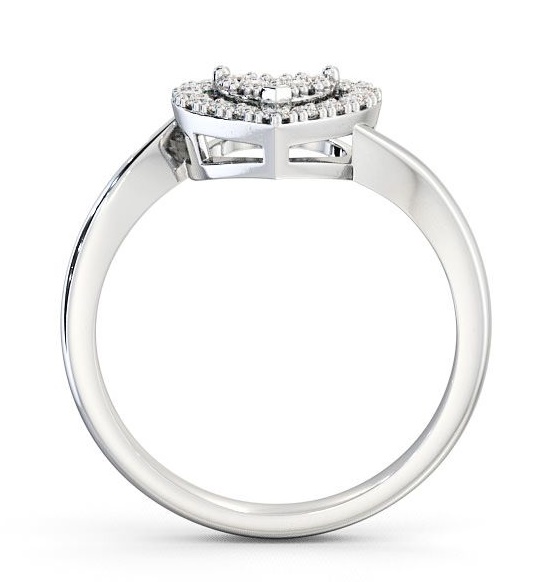 Cluster Round Diamond 0.30ct Heart Design Ring 9K White Gold CL33_WG_THUMB1