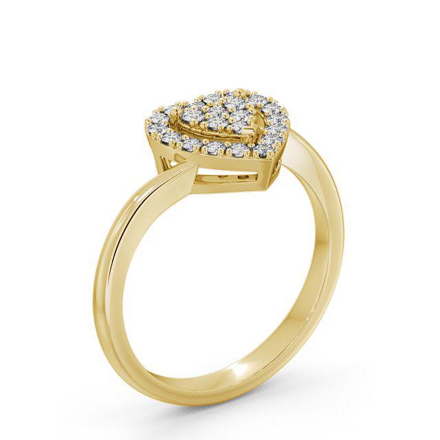 Cluster Round Diamond 0.30ct Ring 18K Yellow Gold - Pari CL33_YG_HAND