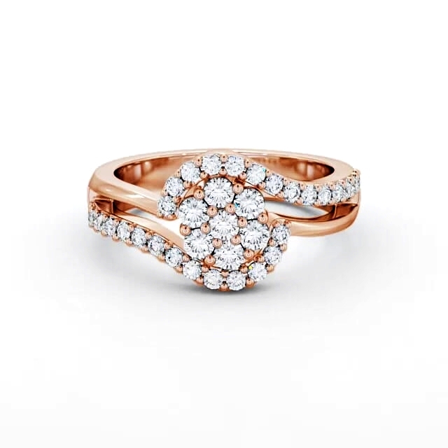 Cluster Diamond Ring 9K Rose Gold - Keyra CL34_RG_HAND