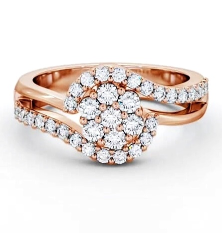 Cluster Diamond Contemporary Split Band Ring 18K Rose Gold CL34_RG_THUMB1