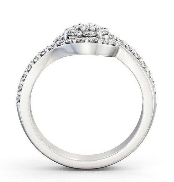 Cluster Diamond Contemporary Split Band Ring Platinum CL34_WG_THUMB1