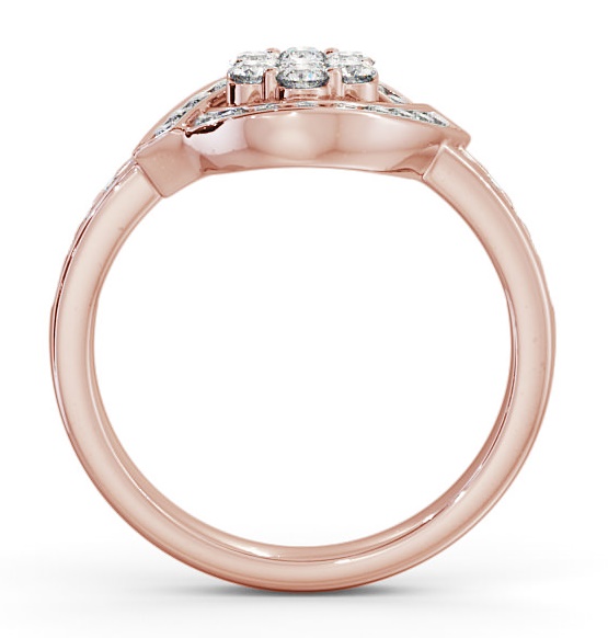 Cluster Round Diamond 0.52ct Sweeping Halo Ring 9K Rose Gold CL35_RG_THUMB1 