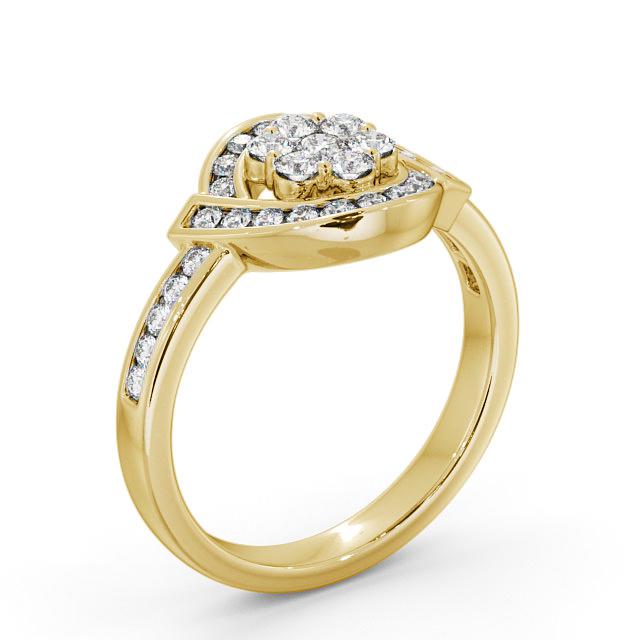 Cluster Round Diamond 0.52ct Ring 18K Yellow Gold - Kaley CL35_YG_HAND