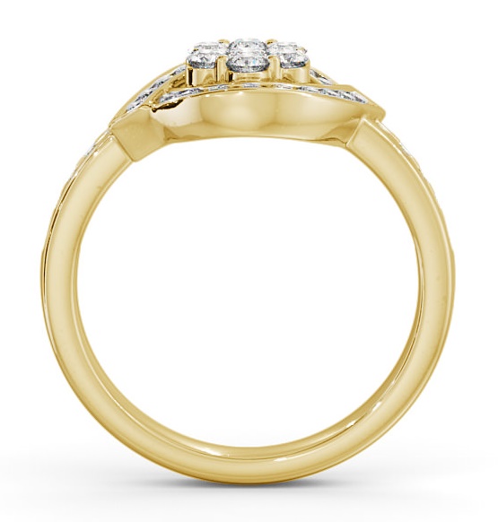 Cluster Round Diamond 0.52ct Sweeping Halo Ring 18K Yellow Gold CL35_YG_THUMB1
