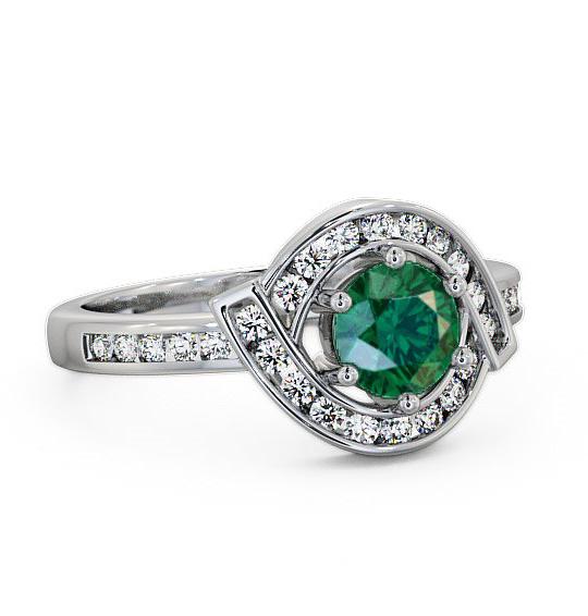 Halo Emerald and Diamond 0.74ct Ring 18K White Gold CL35GEM_WG_EM_THUMB2 