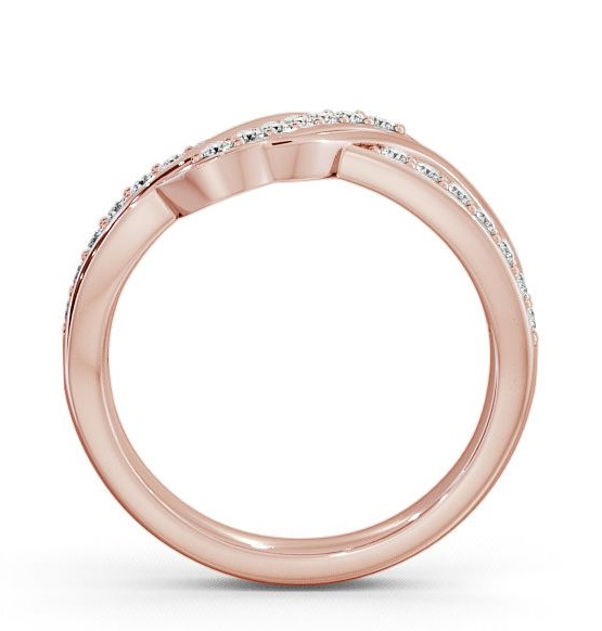 Half Eternity Round Diamond 0.25ct Crossover Ring 9K Rose Gold CL36_RG_THUMB1 