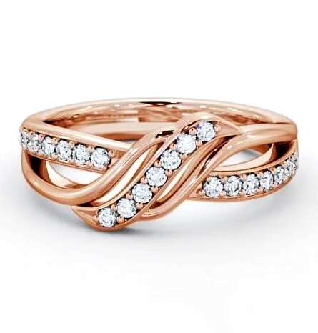 Half Eternity Round Diamond 0.25ct Crossover Ring 9K Rose Gold CL36_RG_THUMB2 