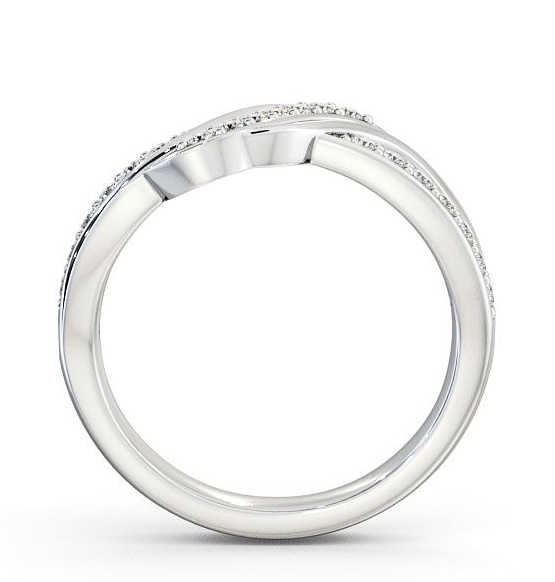 Half Eternity Round Diamond 0.21ct Crossover Ring 18K White Gold CL36_WG_THUMB1