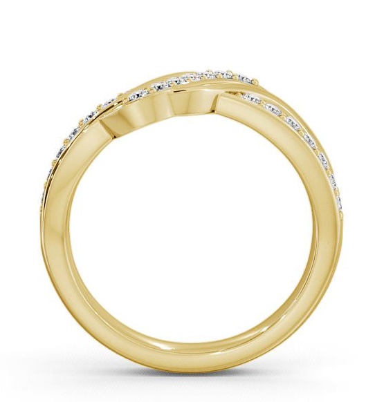 Half Eternity Round Diamond 0.25ct Crossover Ring 9K Yellow Gold CL36_YG_THUMB1 
