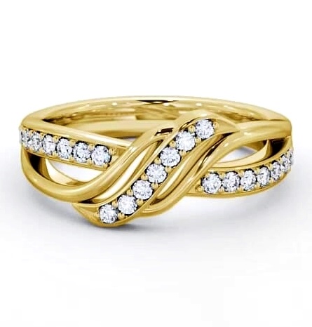 Half Eternity Round Diamond 0.25ct Crossover Ring 9K Yellow Gold CL36_YG_THUMB2 