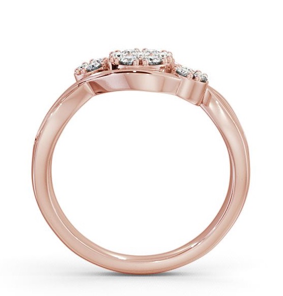 Cluster Round Diamond 0.20ct Offset Design Ring 9K Rose Gold CL37_RG_THUMB1
