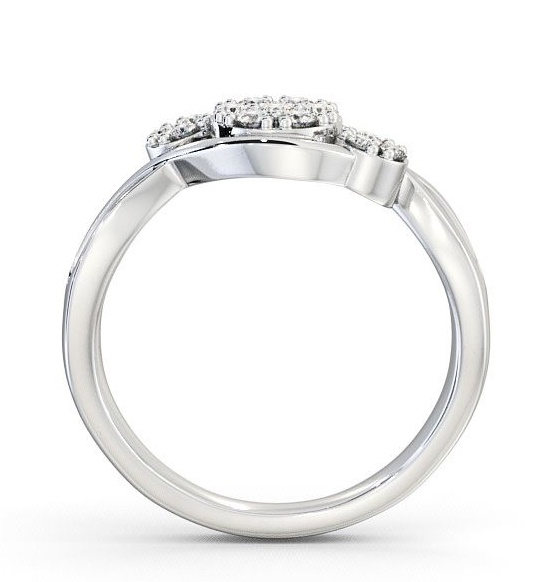 Cluster Round Diamond 0.20ct Offset Design Ring 18K White Gold CL37_WG_THUMB1