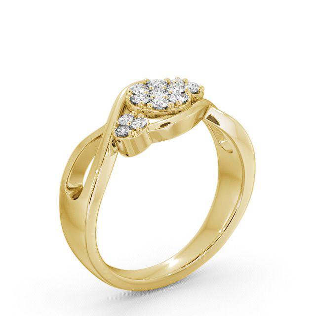 Cluster Round Diamond 0.20ct Ring 9K Yellow Gold - Aven CL37_YG_HAND
