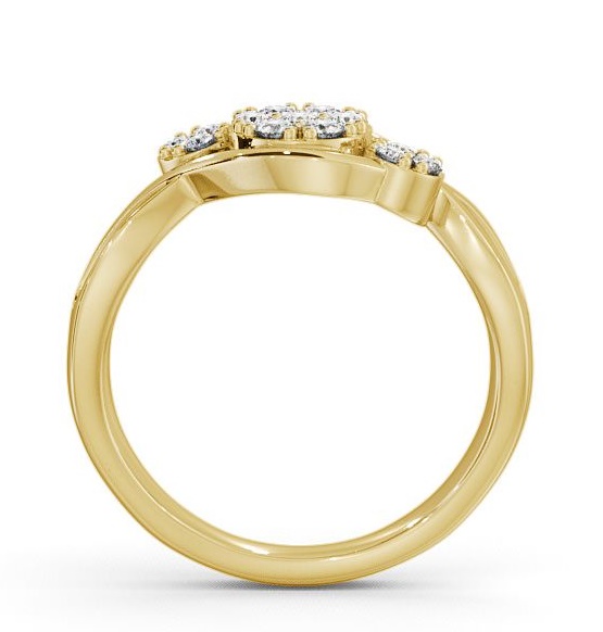 Cluster Round Diamond 0.20ct Offset Design Ring 9K Yellow Gold CL37_YG_THUMB1