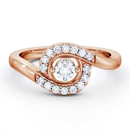 Cluster Round Diamond 0.36ct Sweeping Halo Ring 18K Rose Gold CL38_RG_THUMB1
